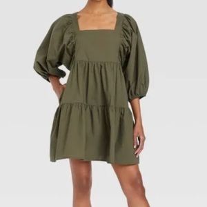 Puff Sleeve A-Line Dress